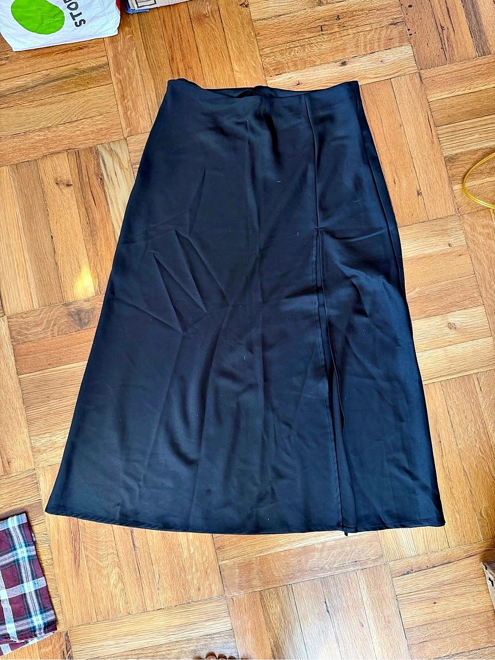 Black Satin Maxi Skirt